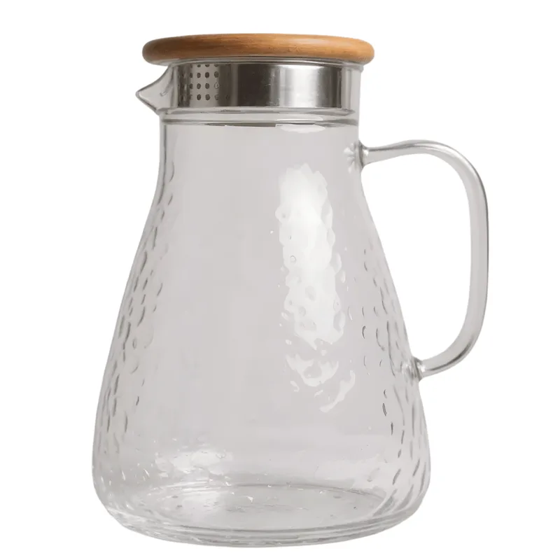 Jarra Peônia Transparente Com Tampa Bambu E Aço Inox - 1,8l - Flux Flux/flashgoods (clink)
