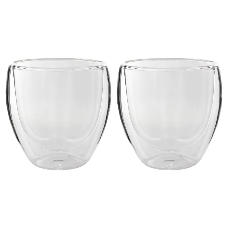 Jogo de Copos Parede Dupla 2 Peças 250ml em Vidro Flashgoods
