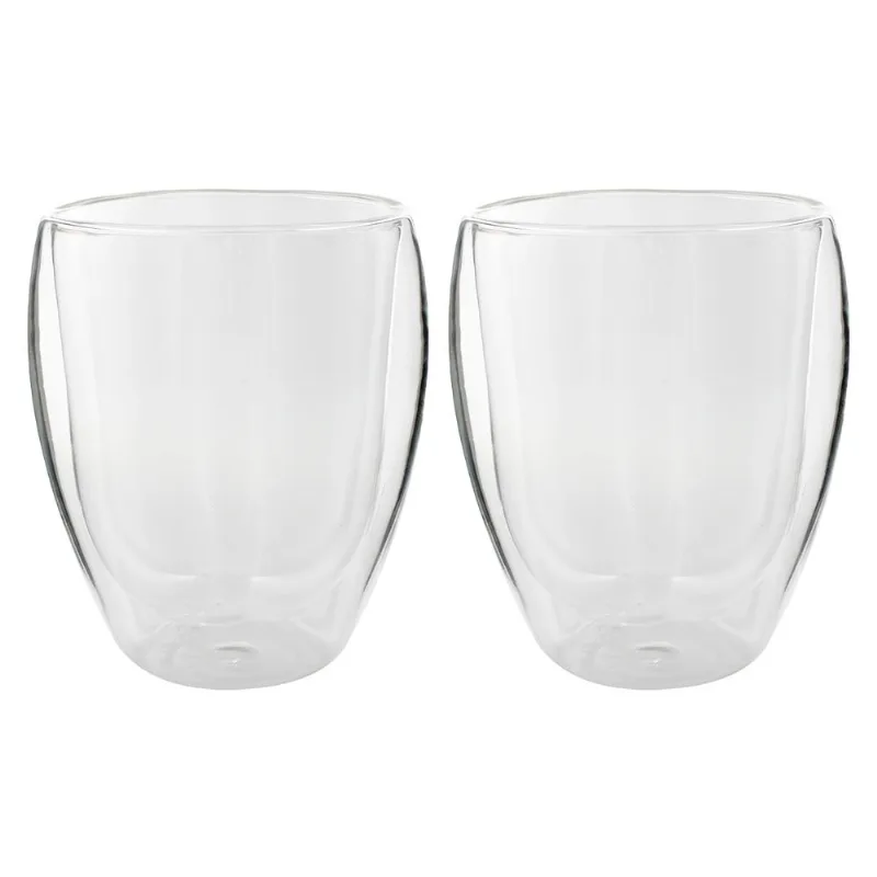 Jogo de Copo Parede Dupla 2 Peças 380ml em Vidro Flashgoods