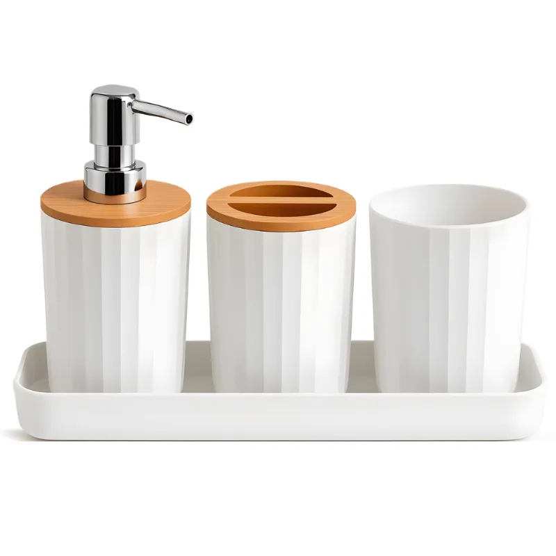 Kit Banheiro 4 Peças com Detalhe em Bambu – Flashgoods UNICA