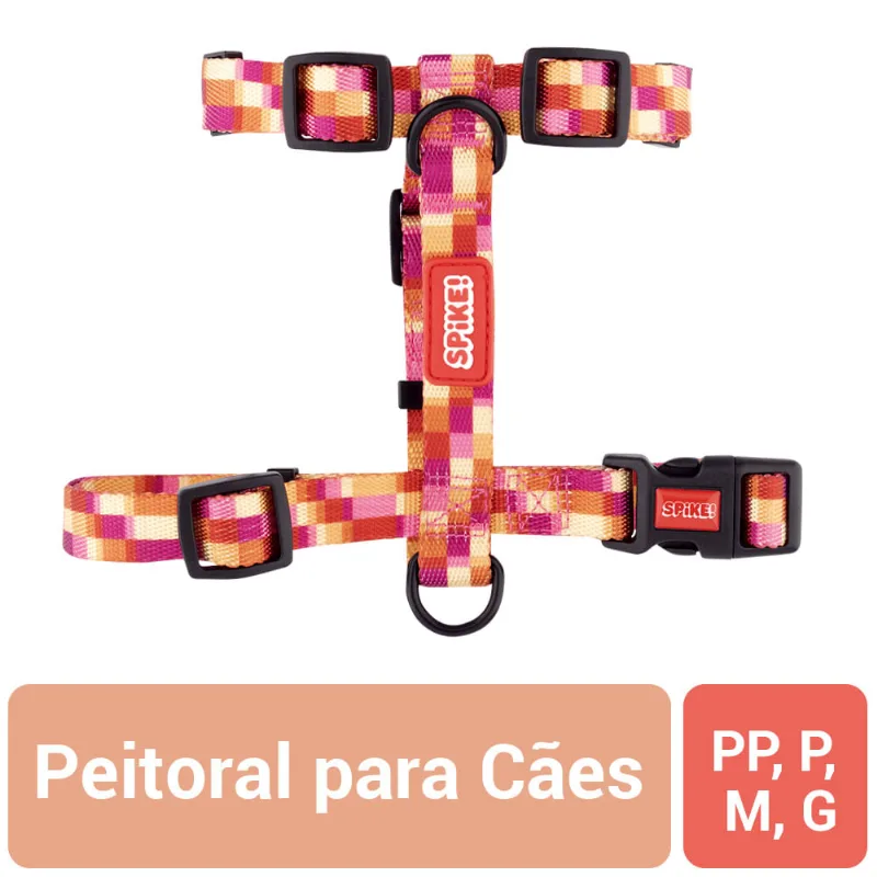 Peitoral Spike Pinkchess Para Cães - M