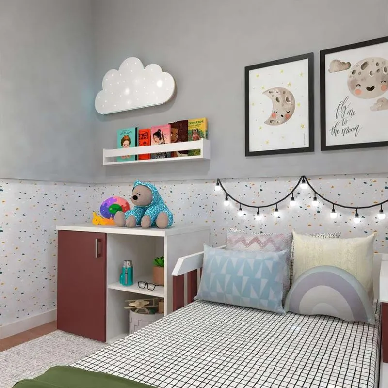 Quarto Infantil Adoleta 1 PT Branco e Vermelho