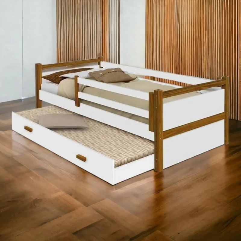Cama Infantil Diana Branco/mel C/ Auxiliar