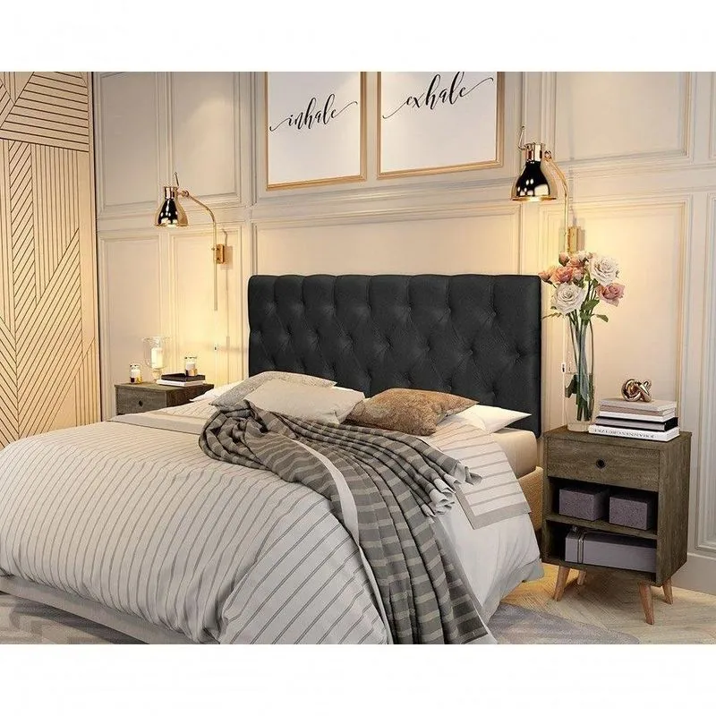 Cabeceira Para Cama Box Paris Queen Suede Preto