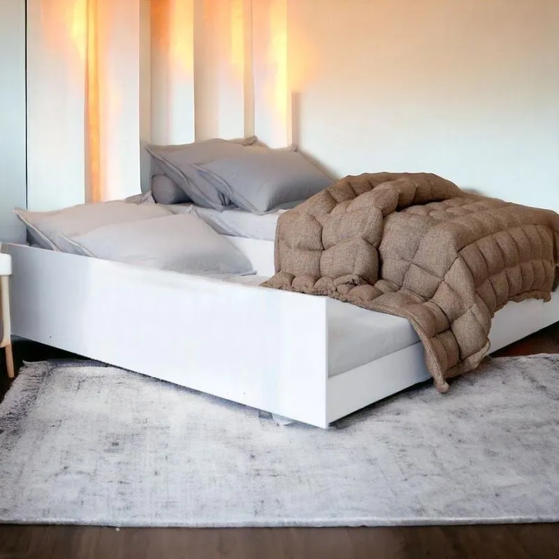Cama Bibox Solteiro Matrix Branco Com 02 Colchões Tebarrot