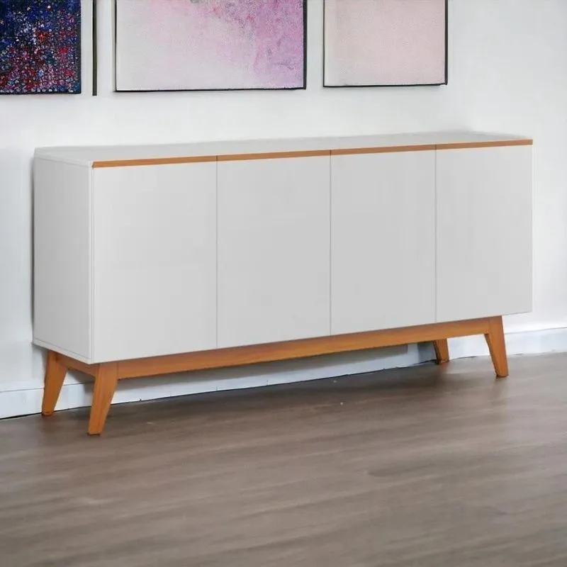 Buffet Ares Lux 04 Portas Branco e Nature Tebarrot