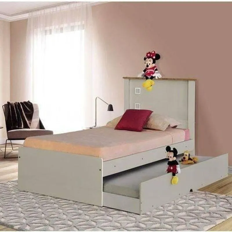 Cama Bibox Solt. Barcelona Off White e Nature C- Auxiliar Tebarrot