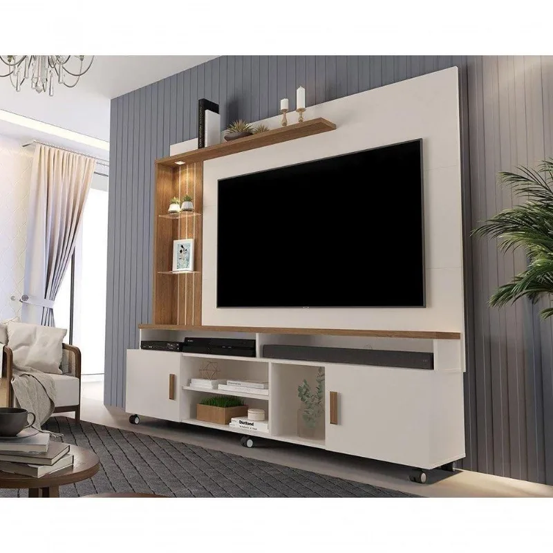 Home Para Tvs Até 65 Ocean Off White E Canela Carmolar
