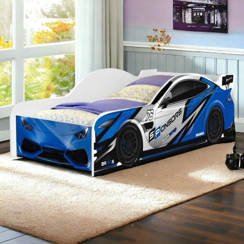 Cama Solteiro Carro Racer Com Colchão Cambel