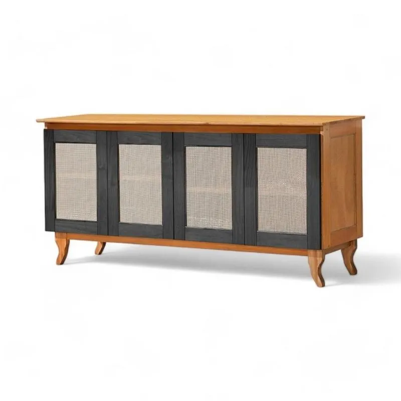 Buffet 04 Portas Deltan 104 Imbuia E Preto Atraente