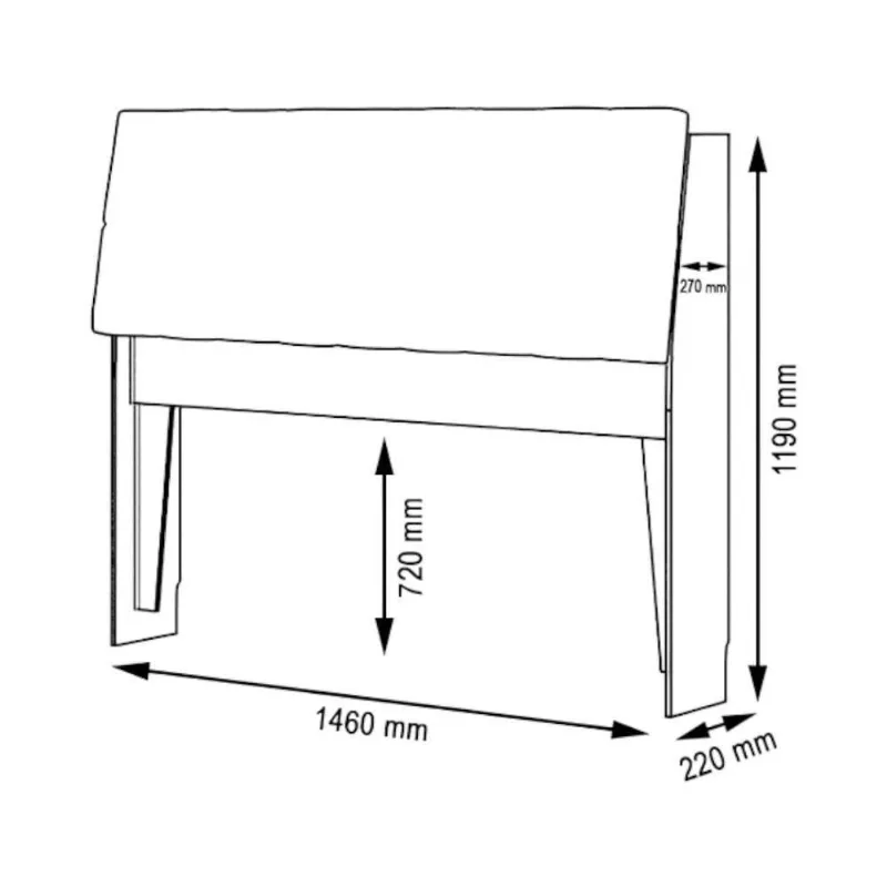 Cabeceira Estofada Yasminne Casal 1,40 MDF MDP Marrom para Cama de Casal