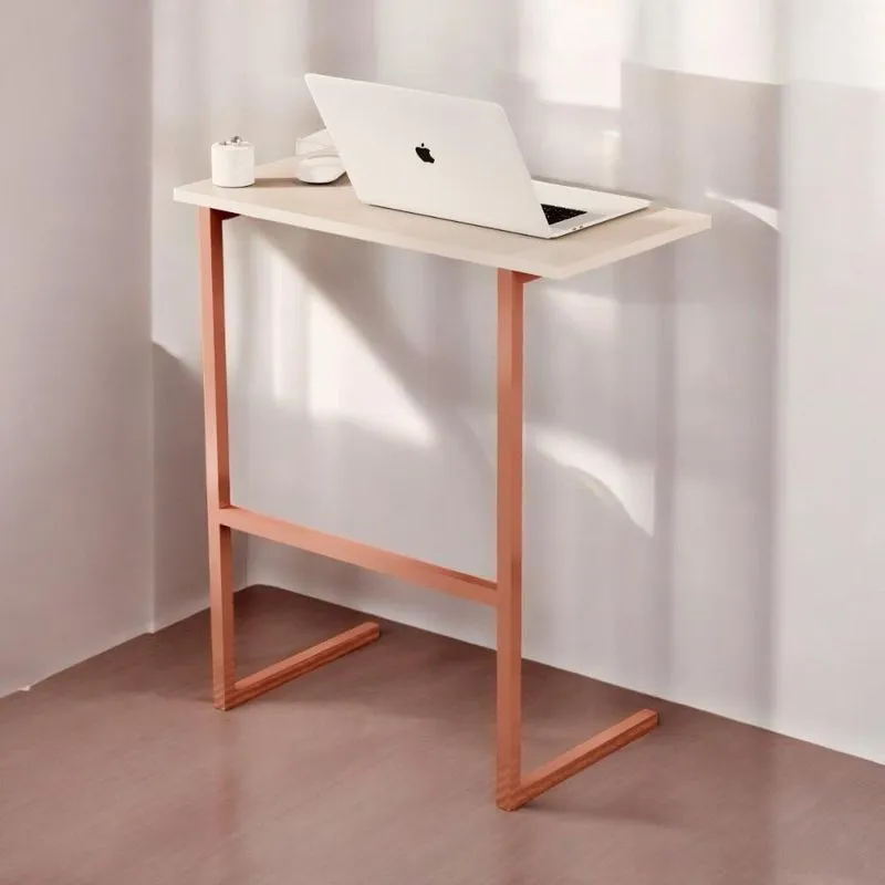 Mesa Para Notebook Thor Pérola E Bronze Sal Movelaria