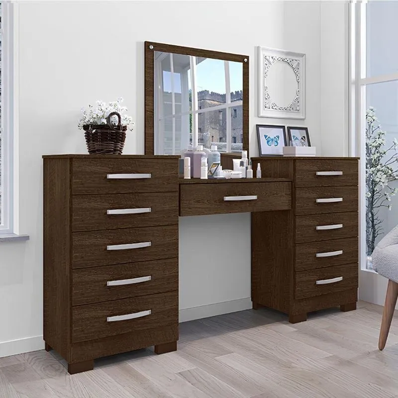 Conjunto Para Quarto De Cômodas E Penteadeira Pétala Malbec