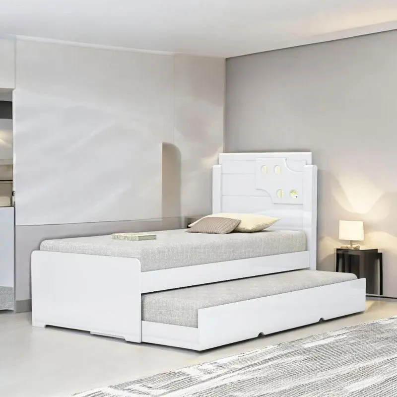 Cama Bibox Solteiro Colônia Branca Com 02 Colchões