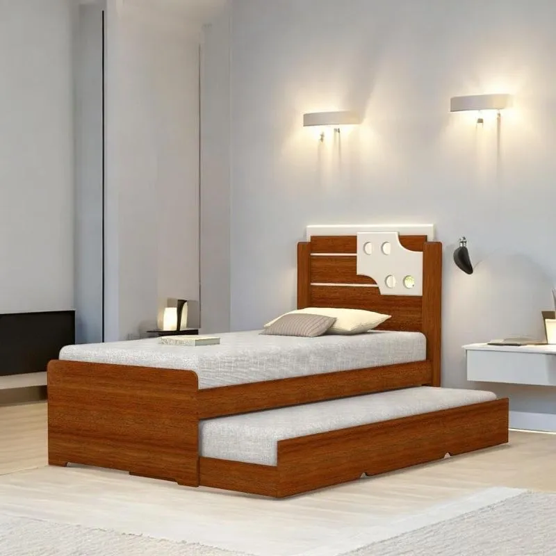Cama Bibox Solteiro Luiza Cinamomo E Off Com 02 Colchões