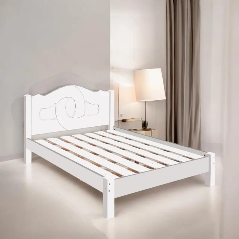 Cama Casal Verona Refinada em MDF-MDP Acabamento Fosco Branco Carmolar Móveis