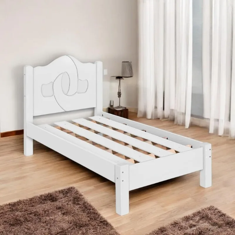Cama Solteiro Verona Refinada Estrutura MDF-MDP 25mm Branco Carmolar Móveis