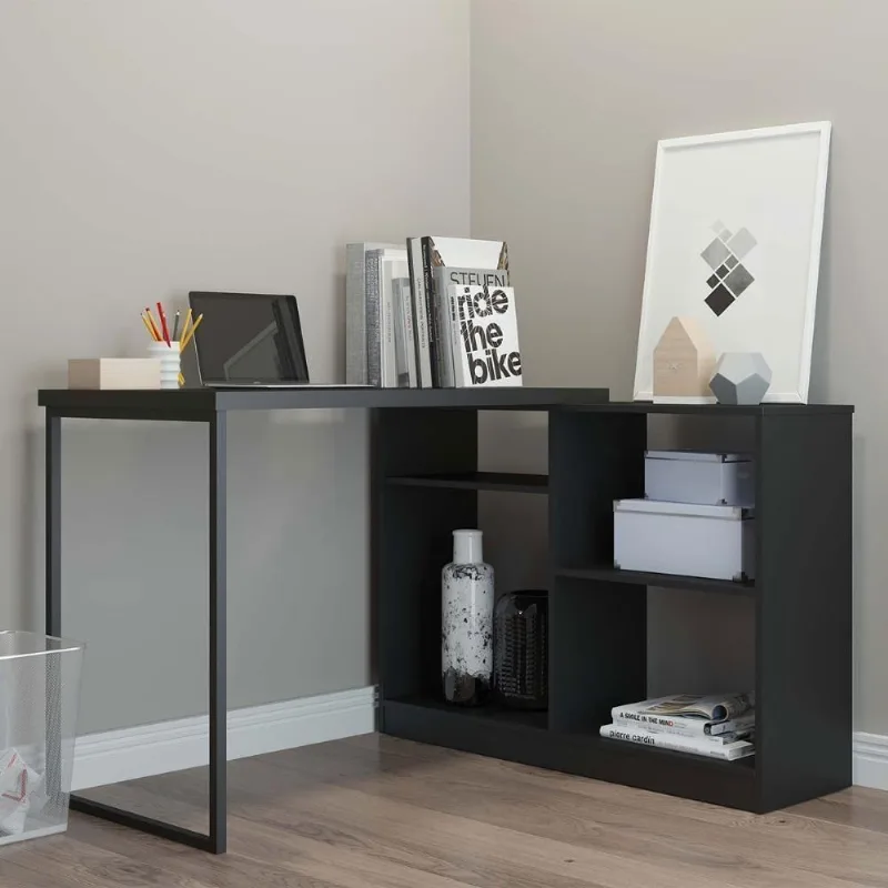 Mesa para Escritório em l Bella Vista Moderno Preto Mobiliar Home Shop