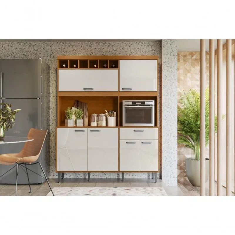 Kit Cozinha Dakota Com 11 Portas E 2 Gavetas Jequitiba Off White Lukaliam