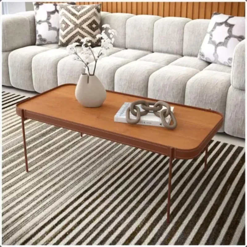 Mesa De Centro Sala De Estar Melin P 87x44 Nature Com Pes Metal Cobre