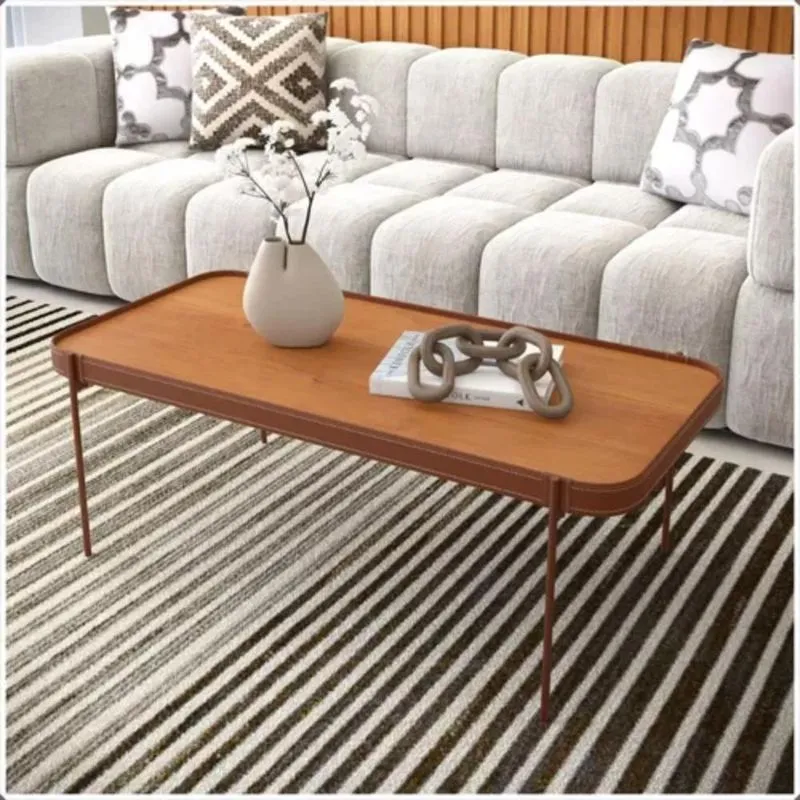 Mesa De Centro Sala De Estar Mavi G 110x52 Nature Com Pes Metal Cobre