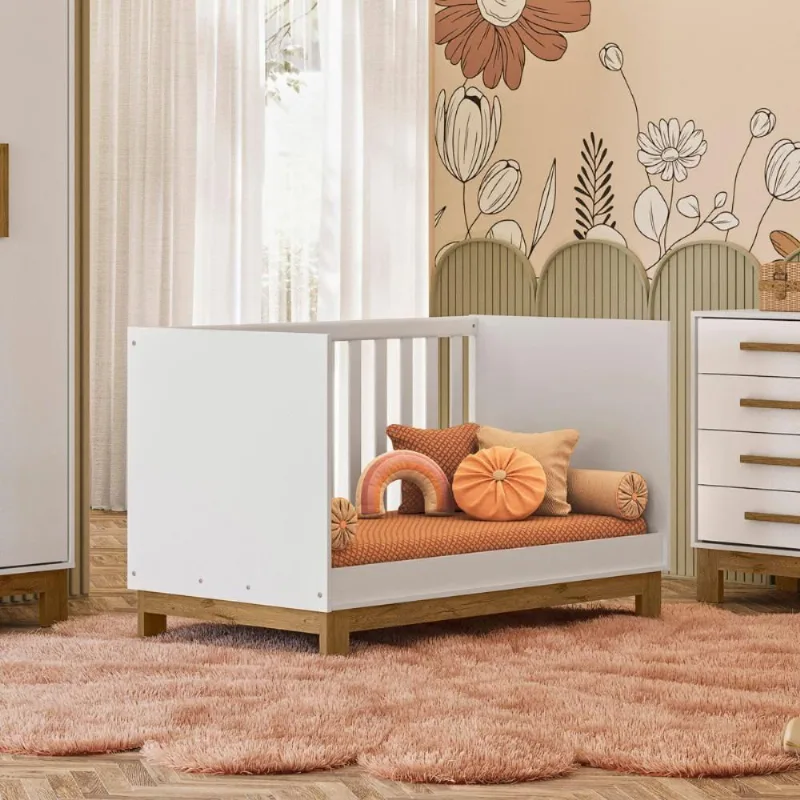 Berço Mini Cama Encanto Slim Branco Acetinado