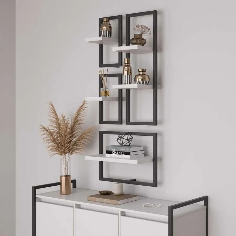 Conjunto 5 Prateleiras Industrial Branco - Pleno
