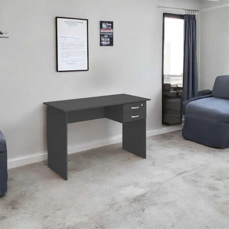 Escrivaninha Home Office Attuale 1 Gaveta MDF-MDP 136cm Preto Plata Móveis