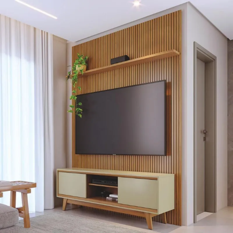 Kit Milo Painel E Rack Com Painel Cumaru/opala