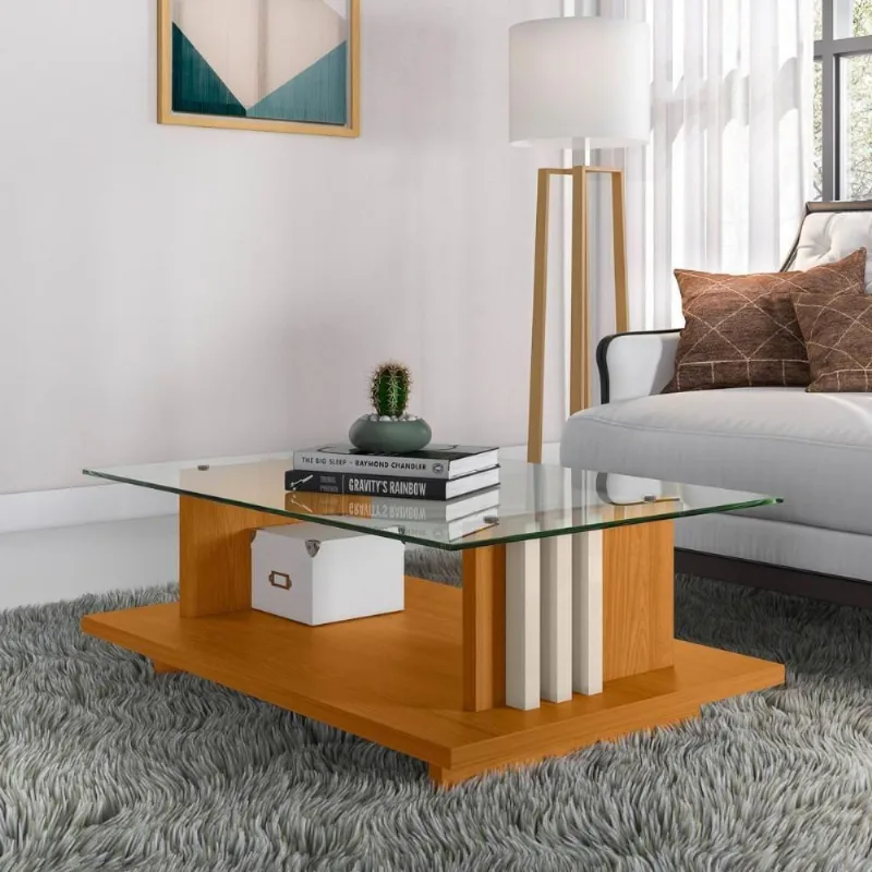 Mesa De Centro Domo Com Design Contemporâneo Cinamomo/off-white