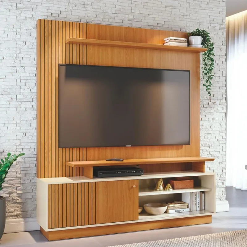 Home Theater Rhea Com Design Funcional Cinamomo/off-white