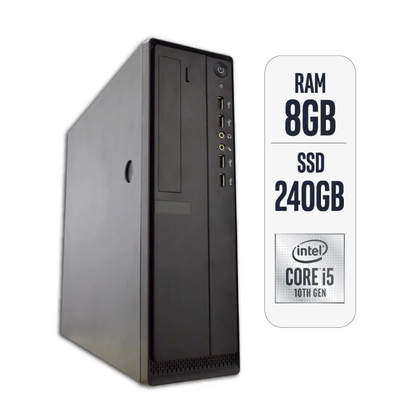Computador Slim Intel Core i5 10ª Geração 8GB ssd 240GB Certo pc Corporate 801