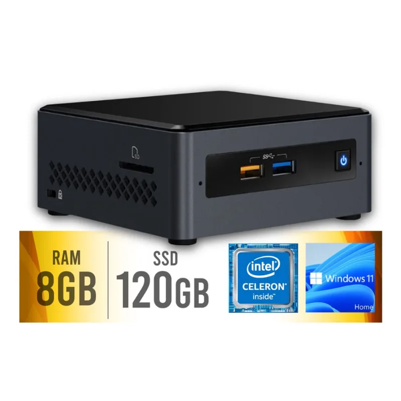 Mini pc Intel Dual Core J4005 8GB ssd 120GB Windows 11 sl Certo pc - nuc 102