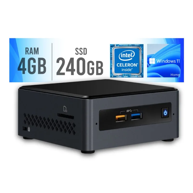 Mini pc Intel Dual Core J4005 4GB ssd 240GB Windows 11 sl Certo pc - nuc 104