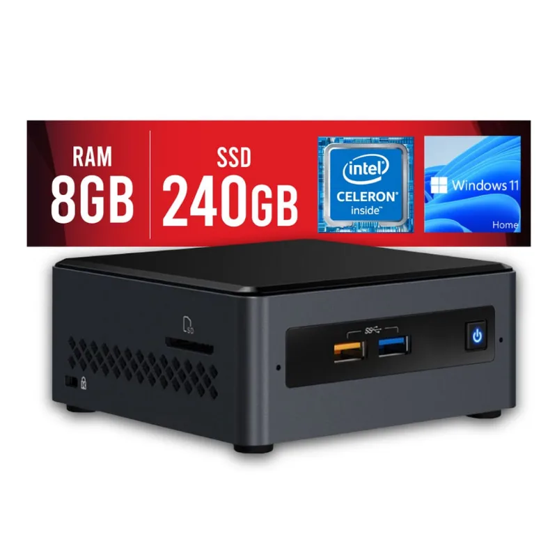 Mini pc Intel Dual Core J4005 8GB ssd 240GB Windows 11 sl Certo pc - nuc 107