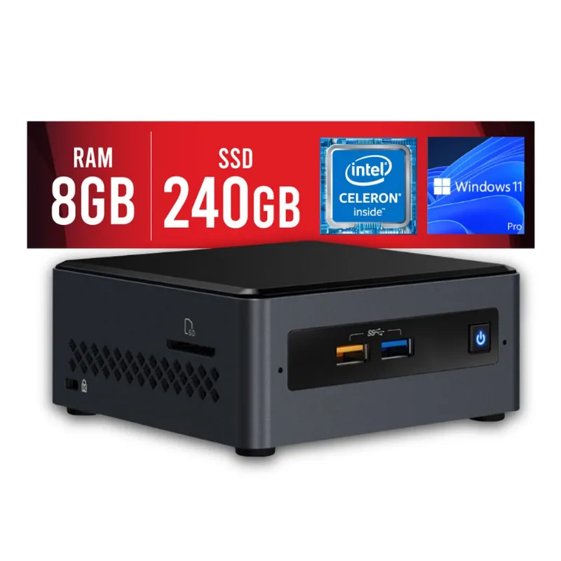 Mini pc Intel Dual Core J4005 8GB ssd 240GB Windows 11 pro Certo pc - nuc 108