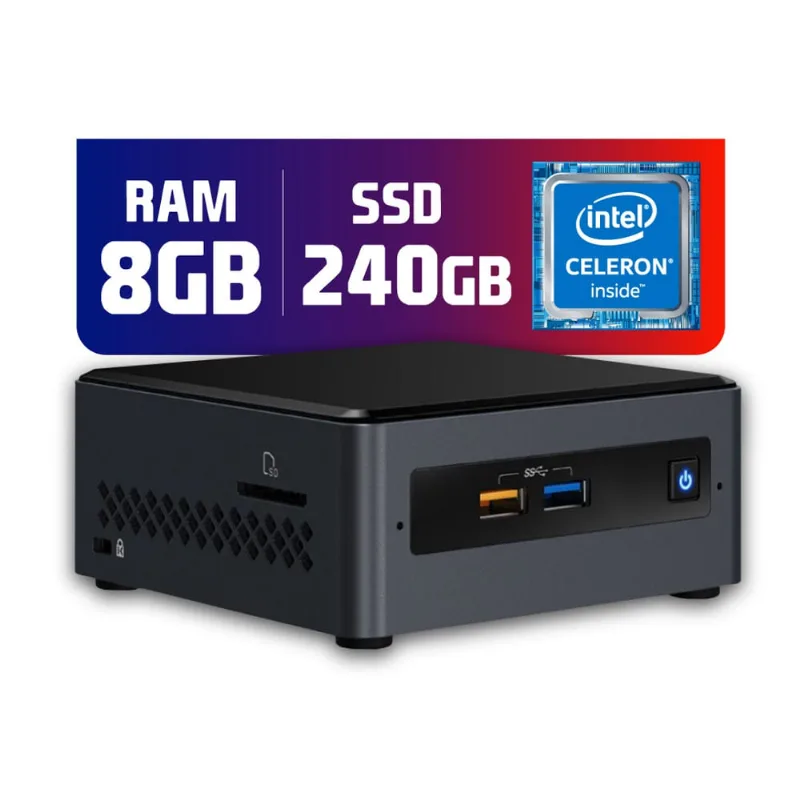 Mini pc Intel Dual Core J4005 8GB ssd 240GB ntc - nuc 1006