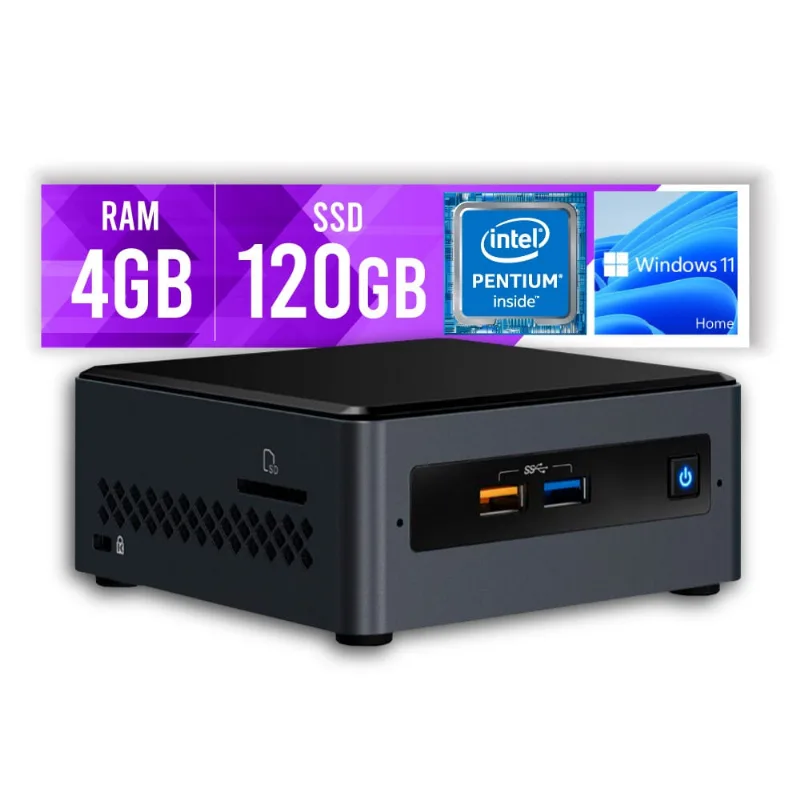 Mini pc Intel Dual Core J5040 4GB ssd 120GB Intel Graphics 600 Win 11 sl Certo pc - nuc 213