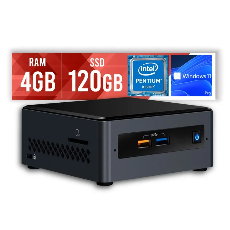 Mini pc Intel Dual Core J5040 4GB ssd 120GB Intel Graphics 600 Win 11 pro Certo pc - nuc 214