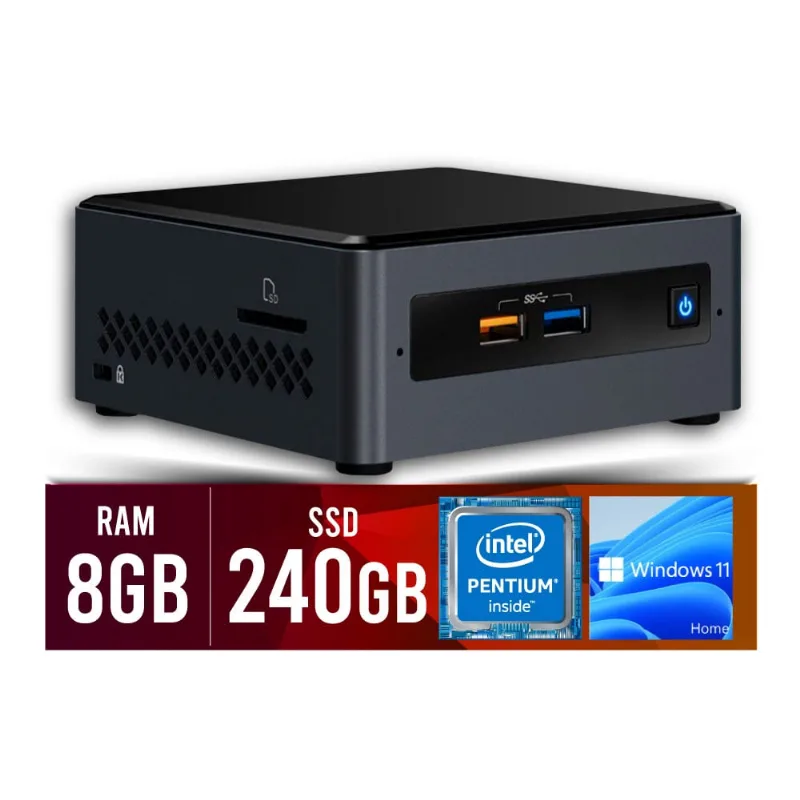 Mini pc Intel Dual Core J5040 8GB ssd 240GB Intel Graphics 600 Win 11 sl Certo pc - nuc 216