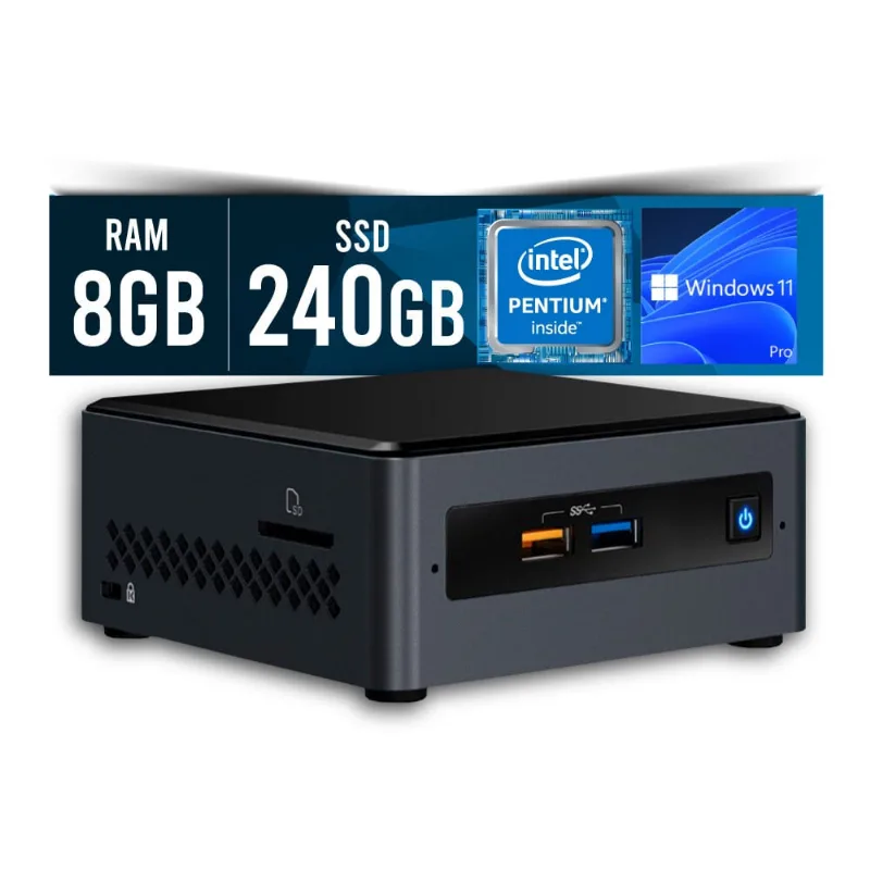 Mini pc Intel Dual Core J5040 8GB ssd 240GB Intel Graphics 600 Win 11 pro Certo pc - nuc 217