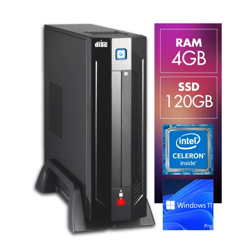 Mini pc Intel Dual Core N4020 4GB ssd 120GB Intel Graphics 600 Win11 pro Certo pc - Compact Intel 1002 pw