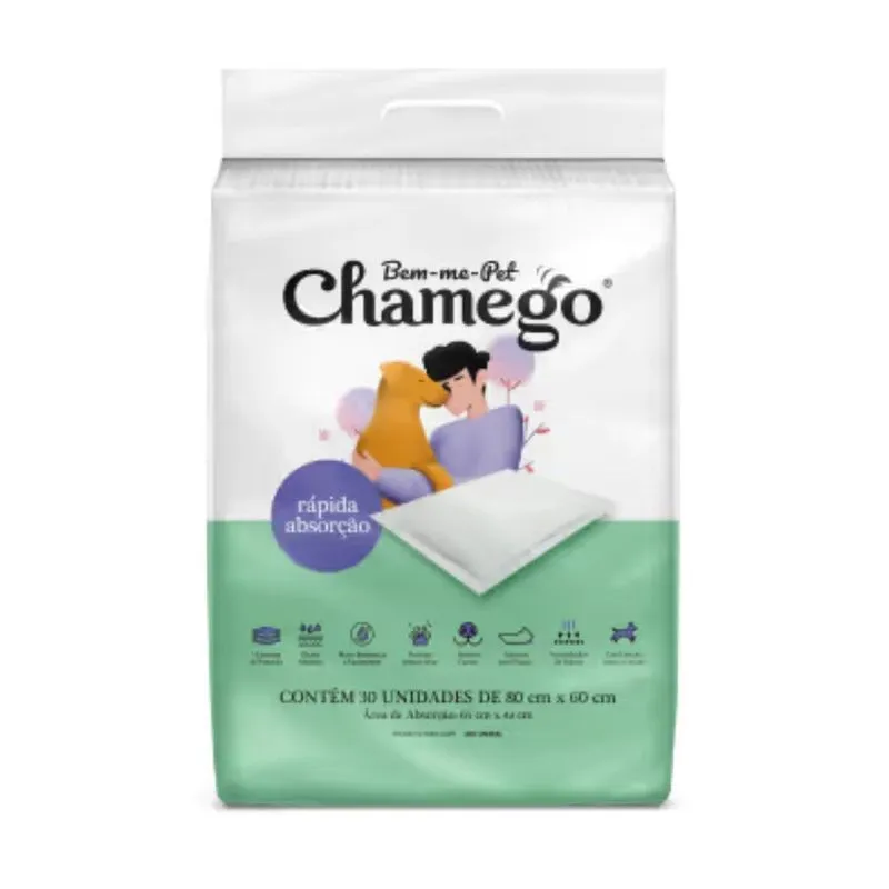 Tapete Higienico Rapida Absorcao Chamego 80x60cm Com 30 Un