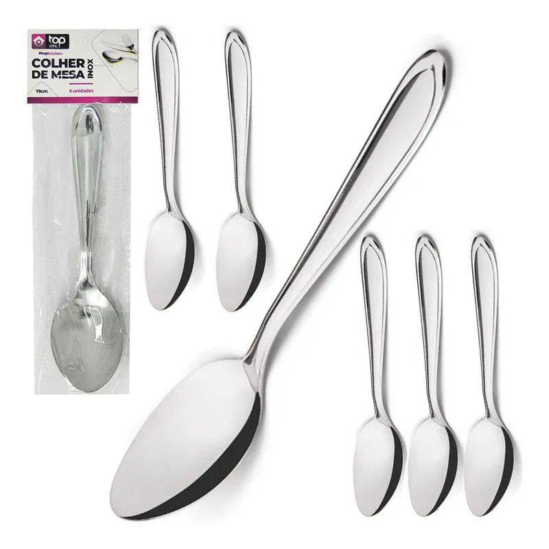 120 Colher Sopa Mesa Inox Grande Colher Refeição Promoção
