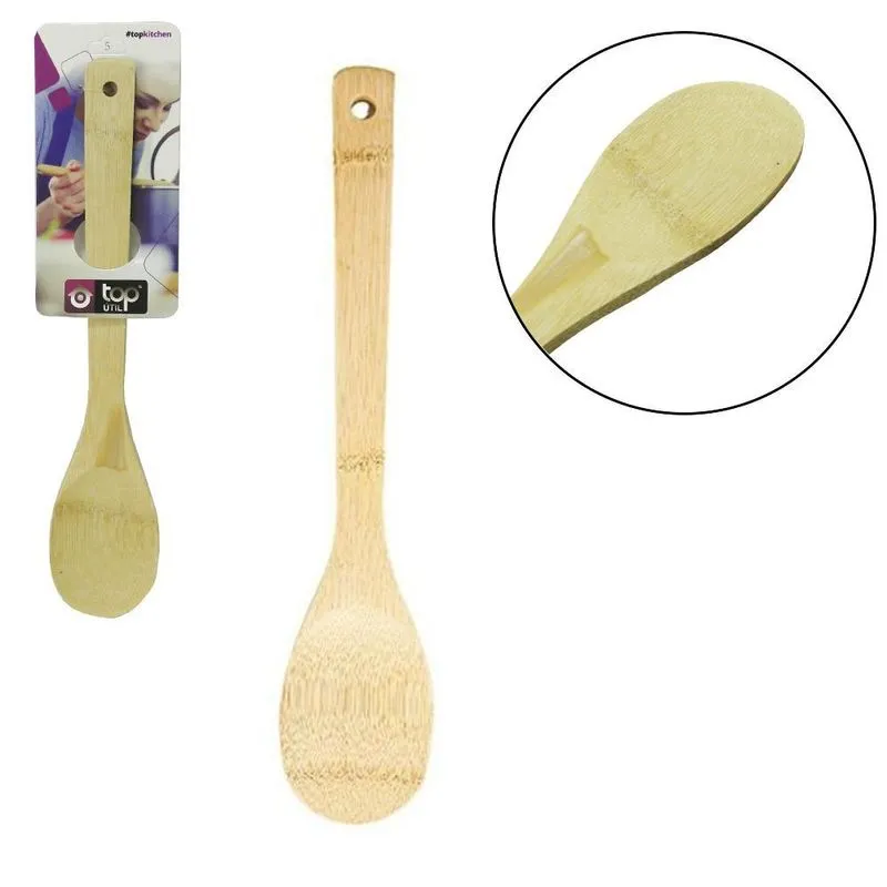 Colher De Arroz De Bambu 30x6cm Na Cartela