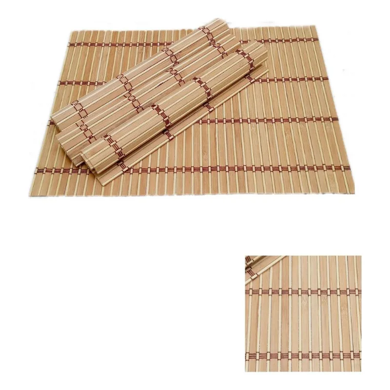 Kit Jogo Americano Bambu 4un Para Refeição Na Mesa T/toalha