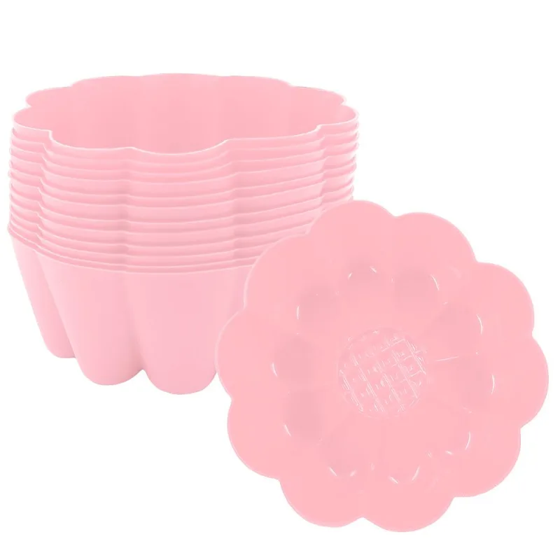 Jogo de Forma Flor 12 Peças em Silicone Top Útil-Rosa