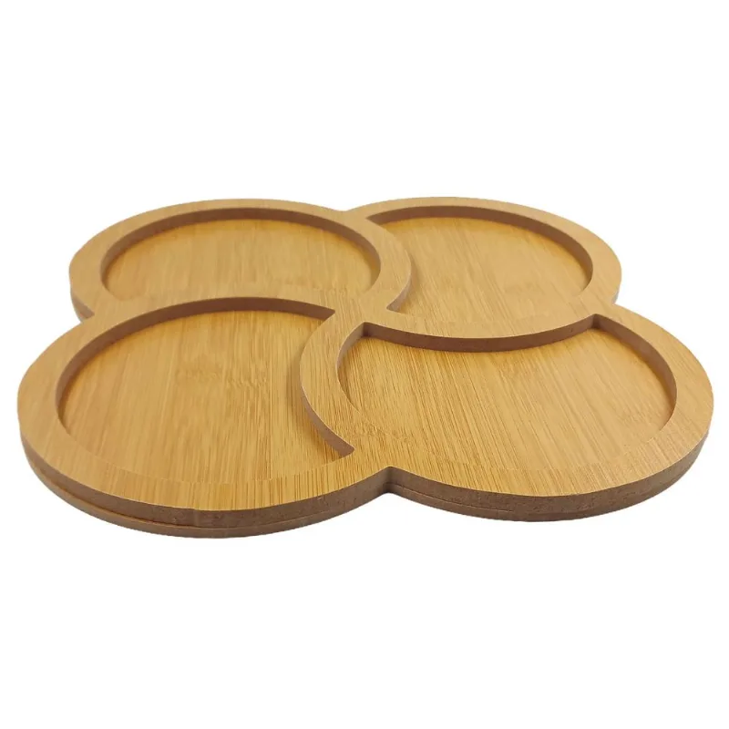 Tábua De Petiscos 4 Divisórias 29x29cn em MDF Top Útil