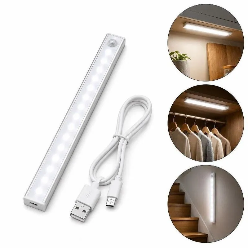 Luminária Led Com Sensor De Presença Luminaria Inducao 21 Leds Inteligente Fixação Magnética Branco
