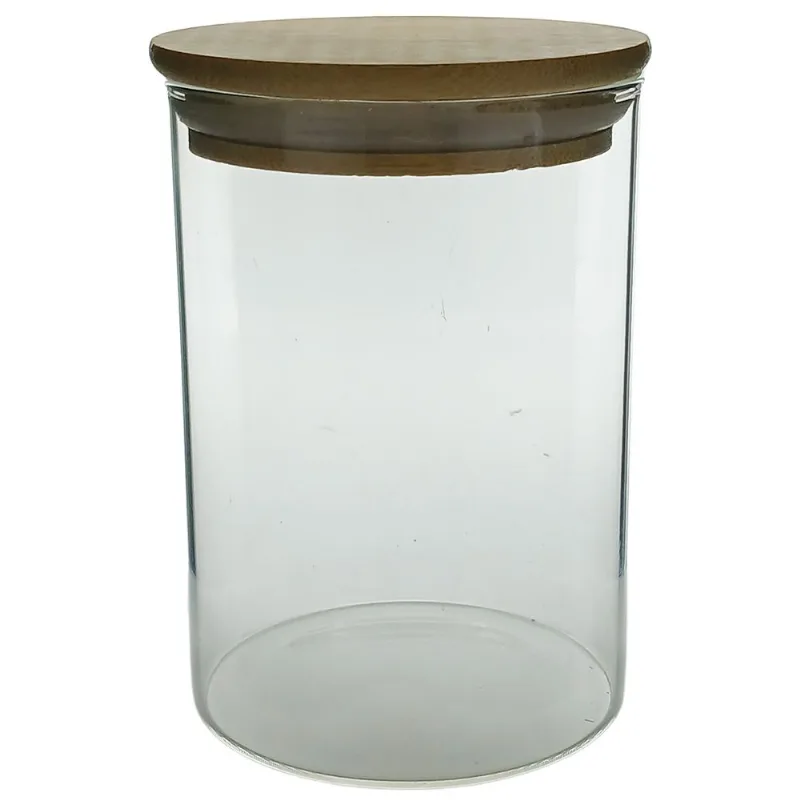 Pote Hermético C/ Tampa Bambu 550ml em Vidro Top Útil